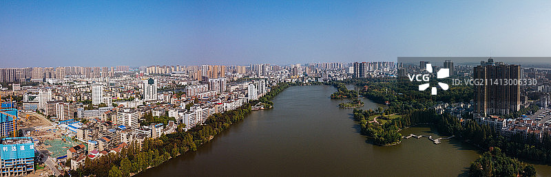 荆州市 地标 航拍 荆州区 东环路 北京西路 万达广场 荆州古城墙 关公义园图片素材