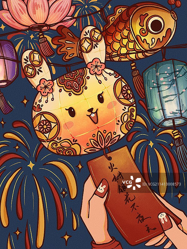 兔年元宵灯会图片素材