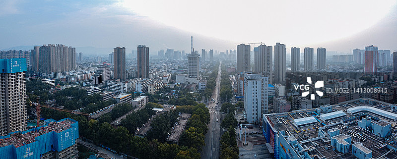 平顶山 地标 航拍 卫东区 建设路 人民商场 万达广场 中心医院图片素材