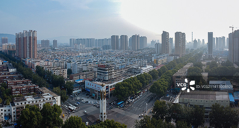 平顶山 地标 航拍 卫东区 建设路 人民商场 万达广场 中心医院图片素材