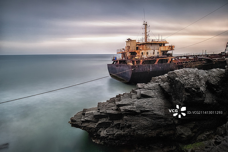 盐洲岛轮船海洋海景风光图片素材