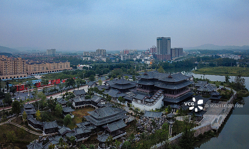 咸宁市 地标 咸安区 咸宁大道 人民广场 十六潭公园 咸宁美术馆图片素材