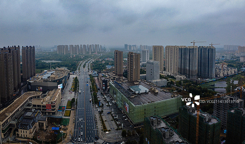 孝感市 孝南区 乾坤大道 孝感市文化中心 复兴大道 崇文广场图片素材