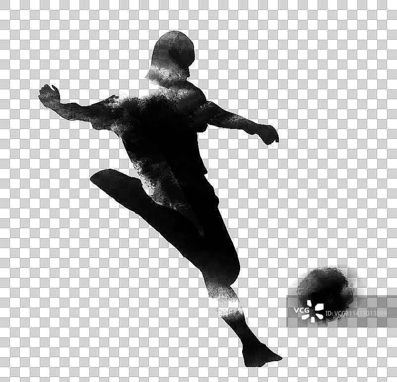 水墨国风效果设计元素运动员人物剪影插画图片素材