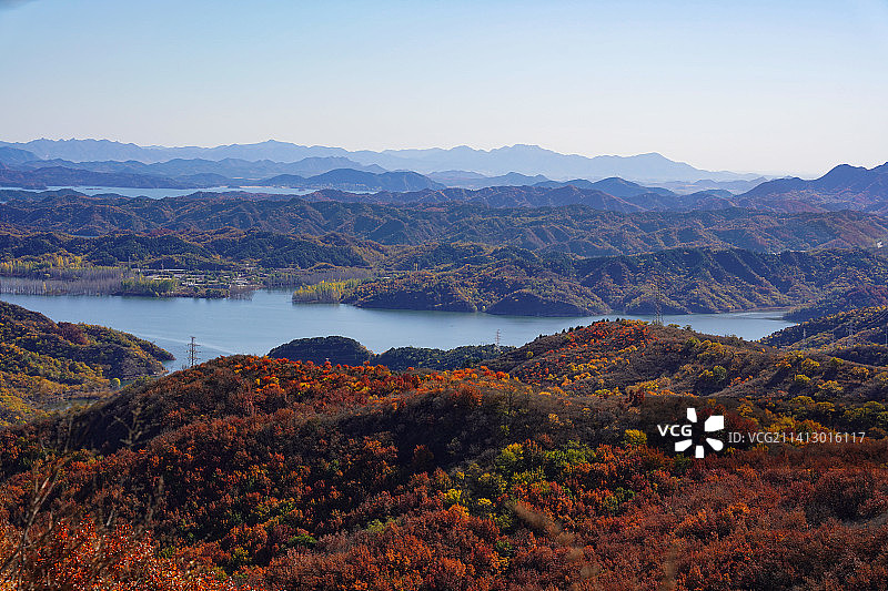 北京密云水库秋色图片素材