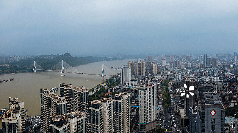 宜昌市 地标 航拍 伍家岗区 夷陵大道 万达广场 中心人民医院 江海路图片素材