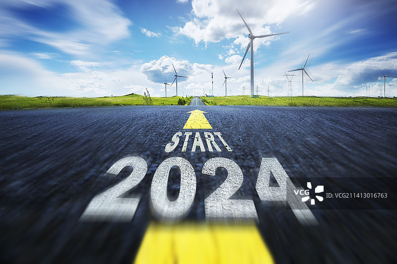 2024,新年开端,道路,运动模糊图片素材
