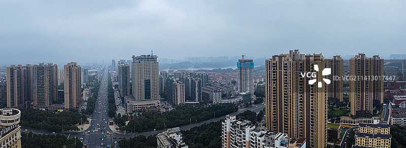 益阳市 地标 航拍 赫山区 益阳大道 益阳海洋城 万达广场 龙州北路图片素材