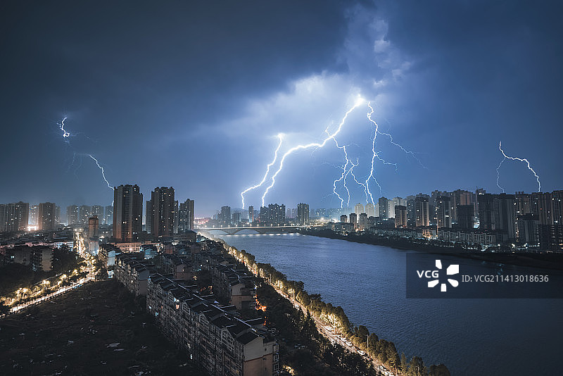 重庆合川区涪江春雷图片素材