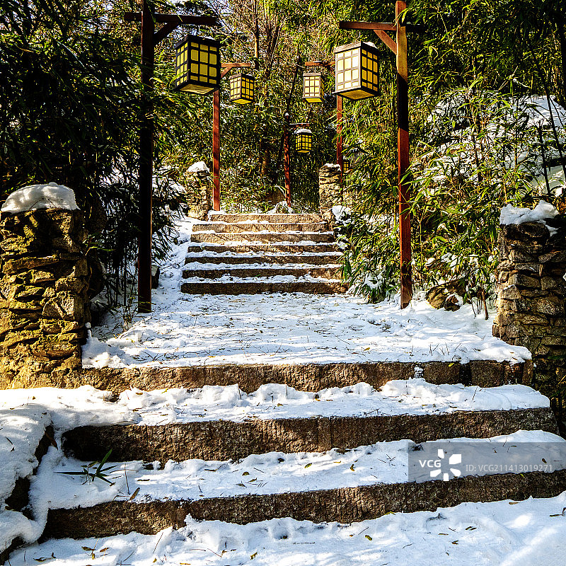 陕西西安翠华山雪景图片素材