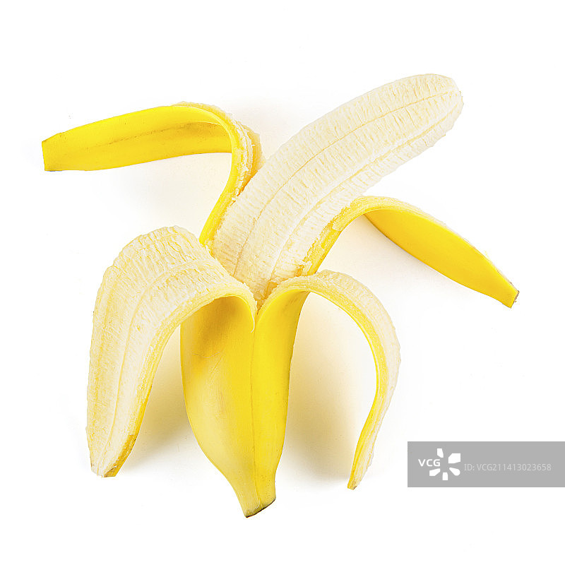 新鲜的厄瓜多尔香蕉在白色背景上图片素材