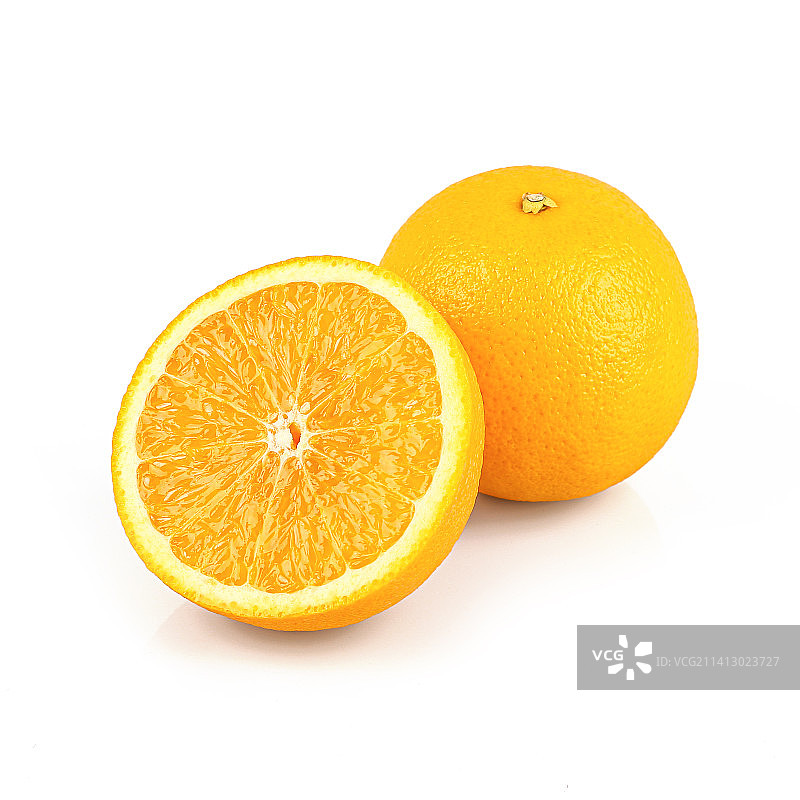新鲜的南非橙孤立在白色背景上图片素材