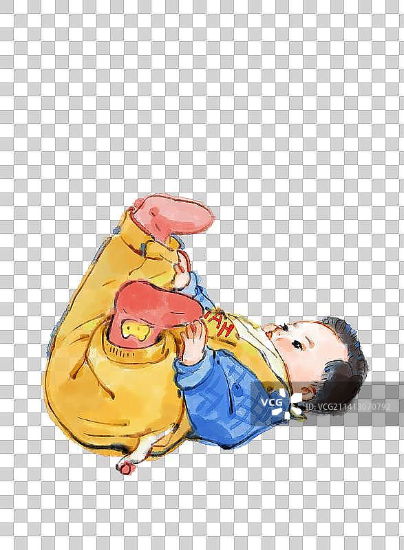 玩乐的小婴儿插画图片素材