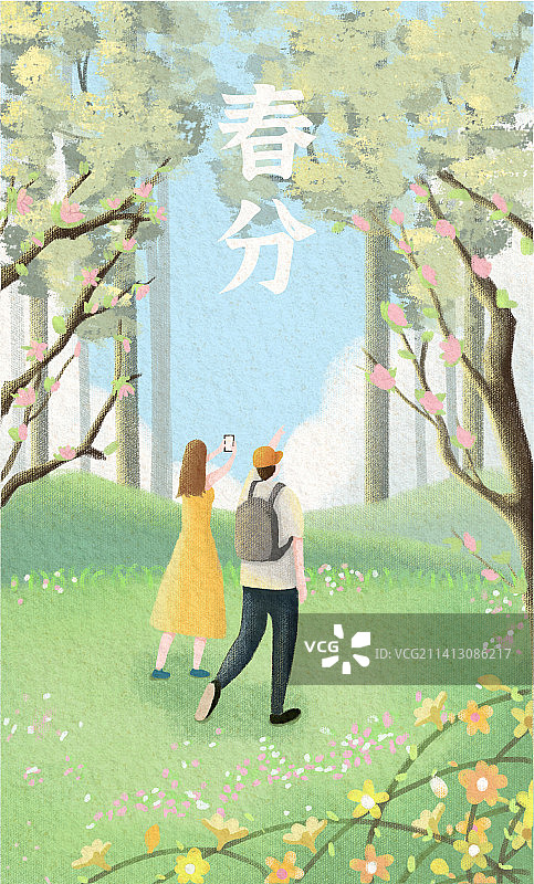 春分肌理节气海报图片素材