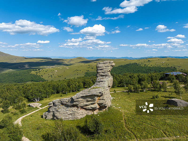 中国内蒙古赤峰阿斯哈图石林草原鲲鹏航拍图片素材