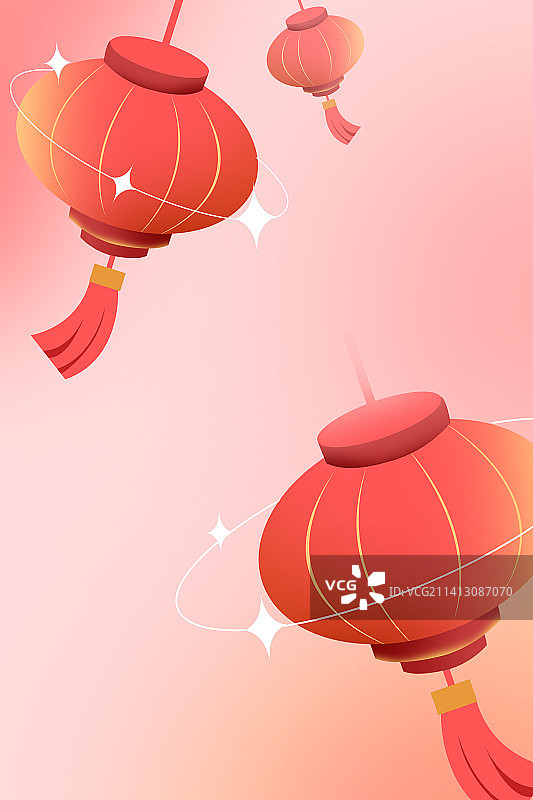 新年灯笼元旦插画图片素材