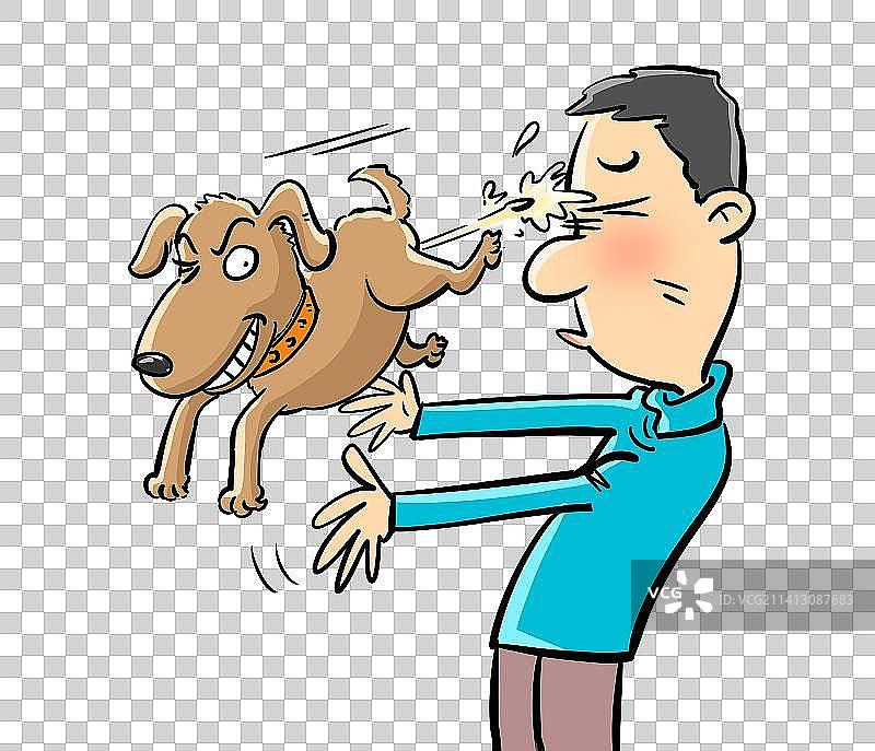 淘气的狗整主人图片素材