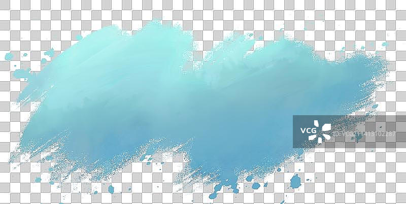 蓝色清新水彩边框图片素材