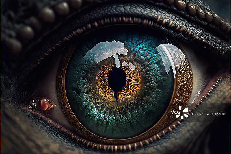 Lizard's Eye蜥蜴瞳孔特写图片素材