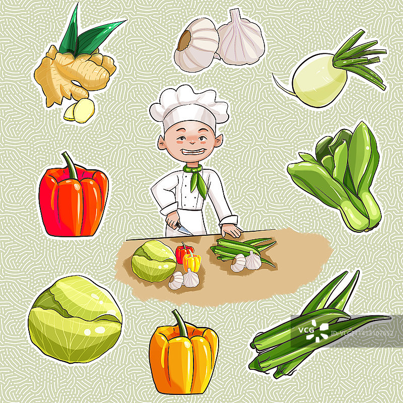 蔬菜与厨师图片素材