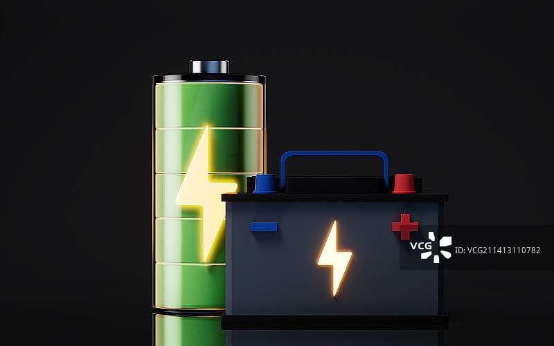车载电池蓄电池3D渲染图片素材