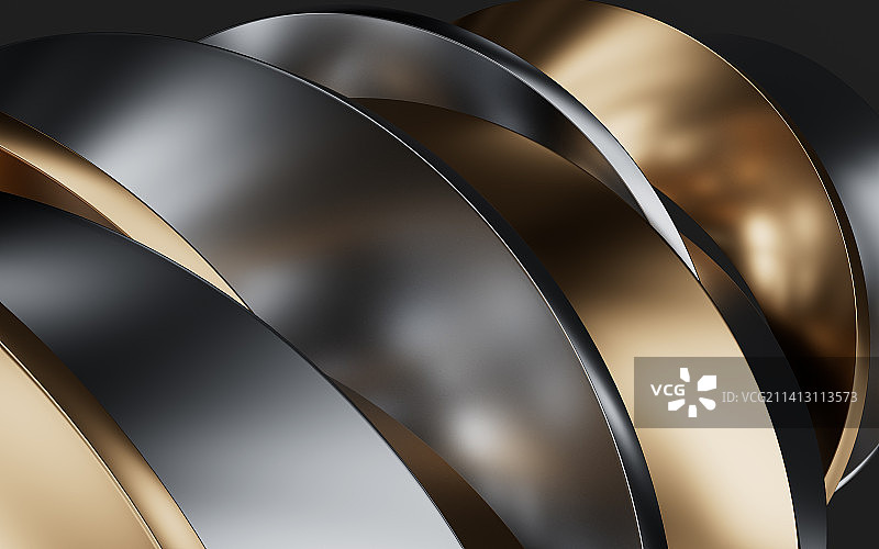 流动渐变的金属曲面3D渲染图片素材