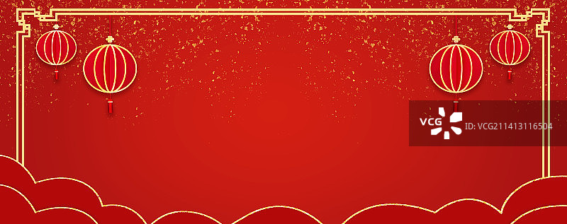 红色新年喜庆中国风背景图片素材