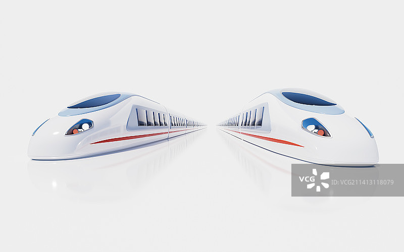 轨道列车交通运输概念3D渲染图片素材