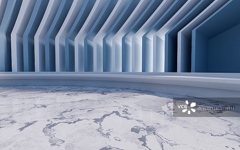 创意室外圆形地面广场3D渲染图片素材