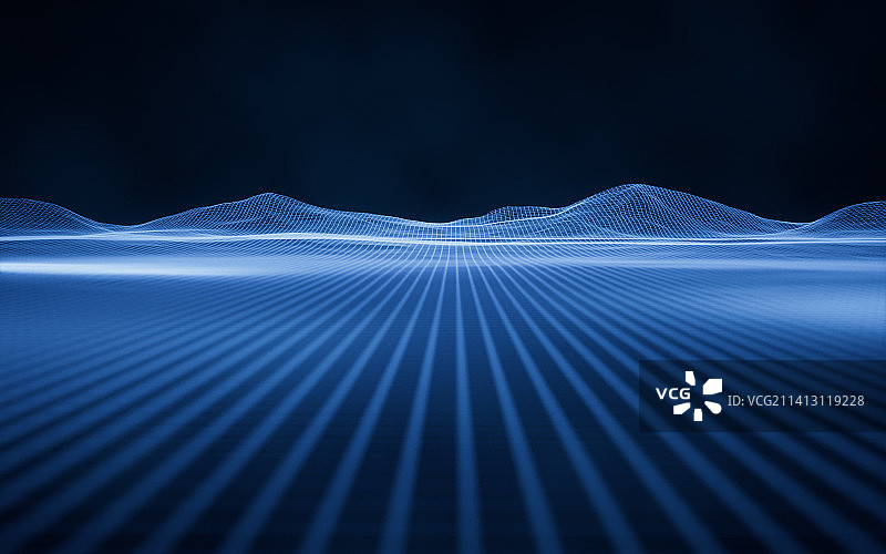 蓝色数字虚拟地形3D渲染图片素材
