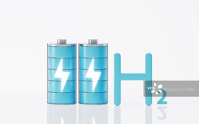 氢能与电池3D渲染图片素材