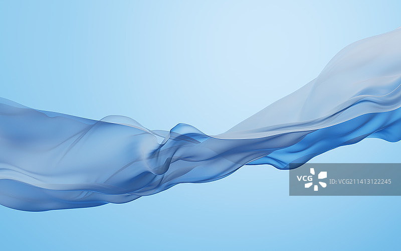 流动的蓝色布料3D渲染图片素材