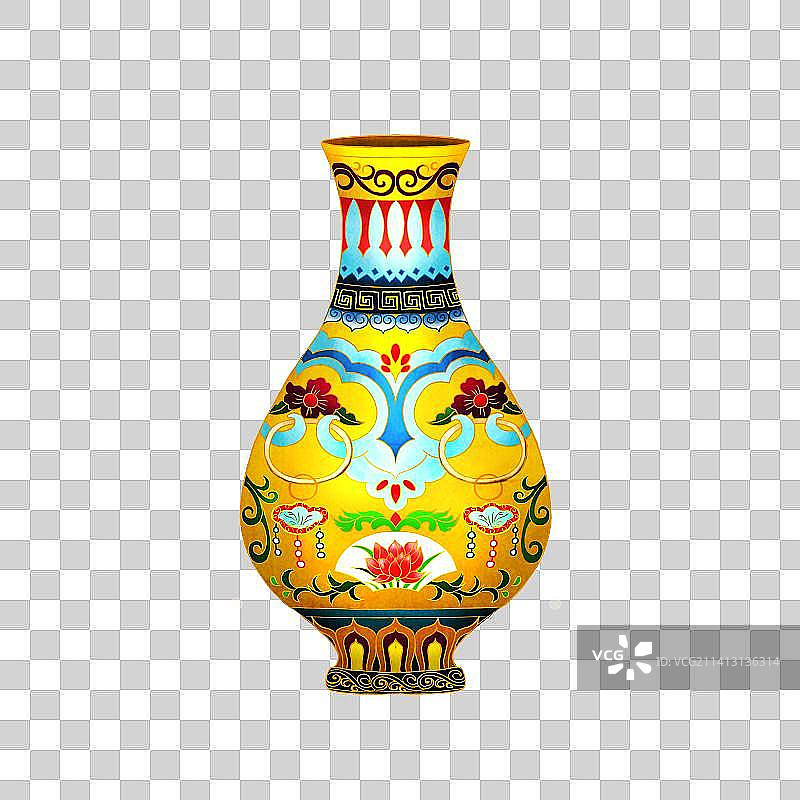 国风珐琅花瓶静物图片素材