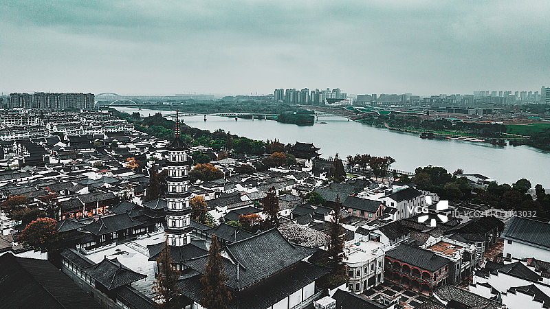 衢州市区无人机航拍水亭门孔子孔府图片素材