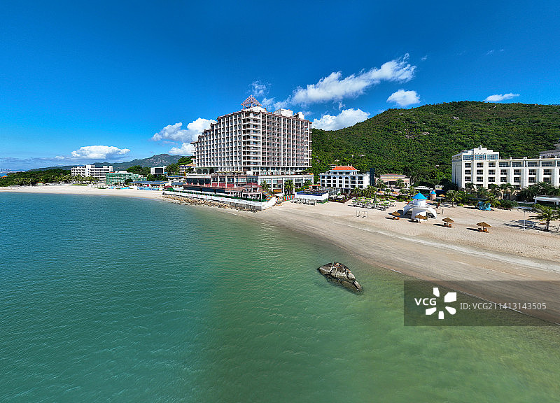 广东省惠州市惠东县巽寮湾金银滩旅游区航拍图片素材