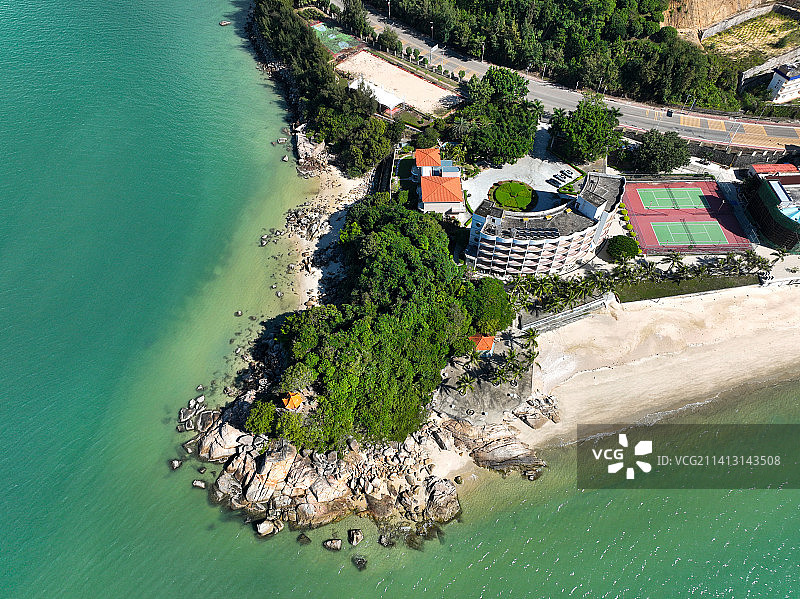广东省惠州市惠东县巽寮湾金银滩旅游区航拍图片素材