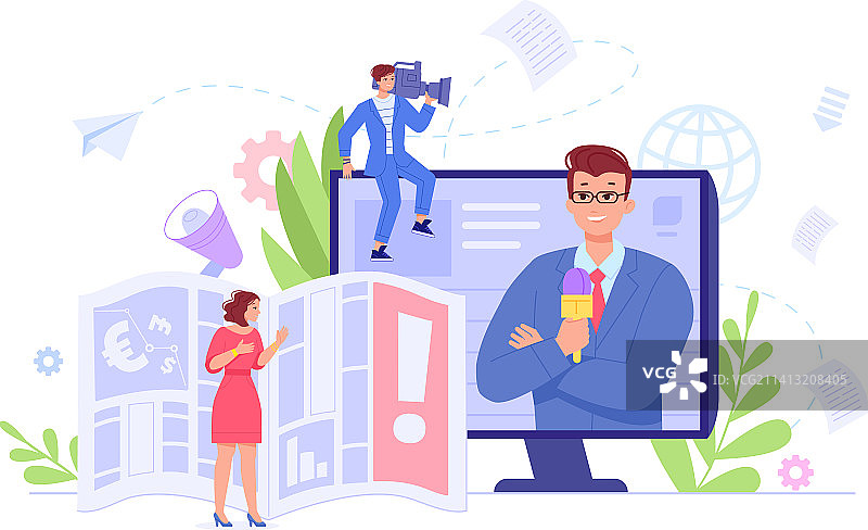 媒体主播新闻播音员演示图片素材