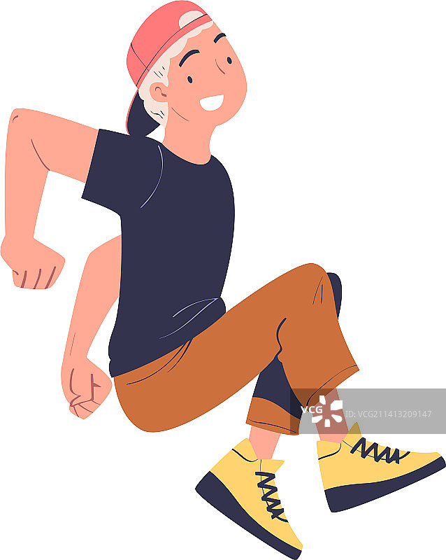 快乐的男人在上面跳跃图片素材