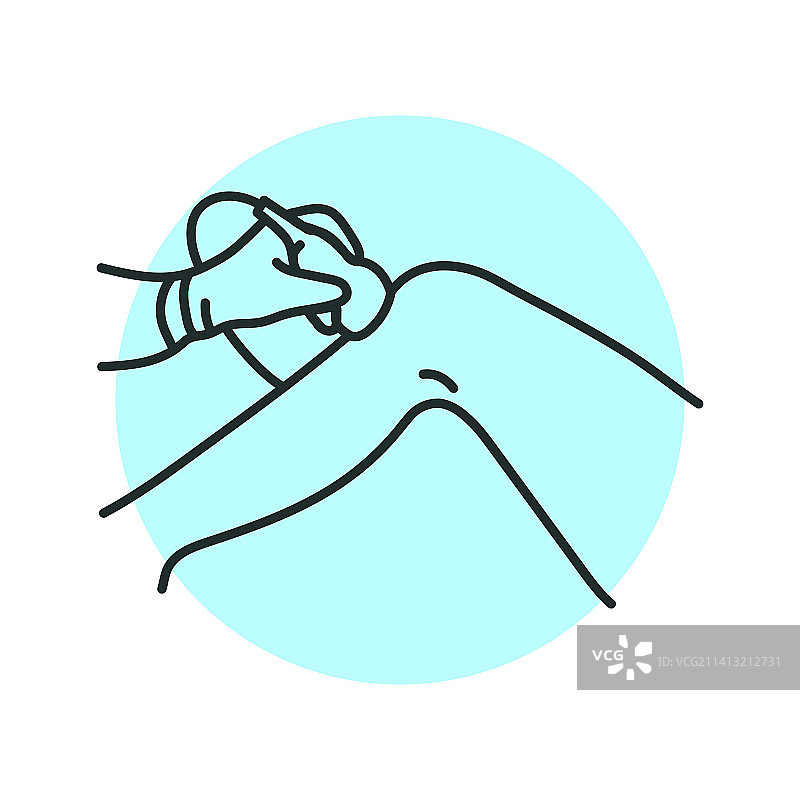 膝关节超声彩色线条图图片素材