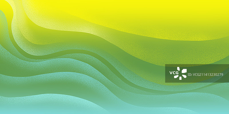 24节气插画壁纸系列-春天里那黄绿色的波纹图片素材