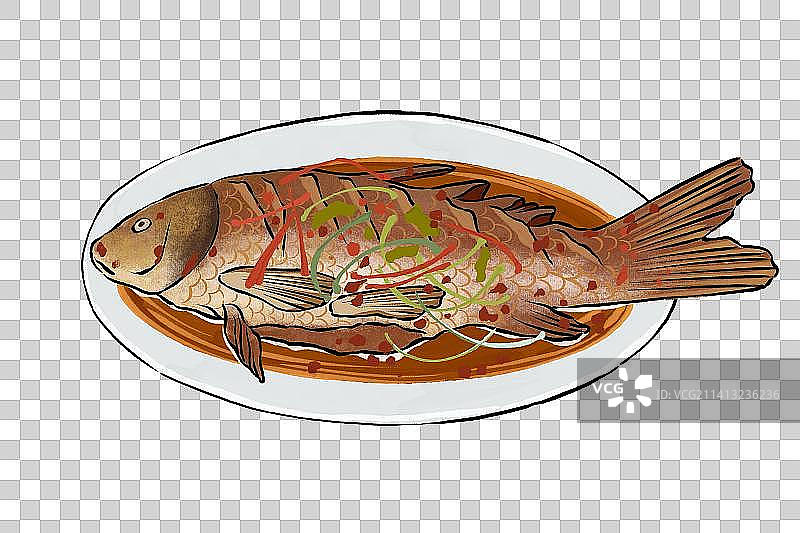 新年除夕春节美食系列红烧鱼年年有余大吉大利图片素材