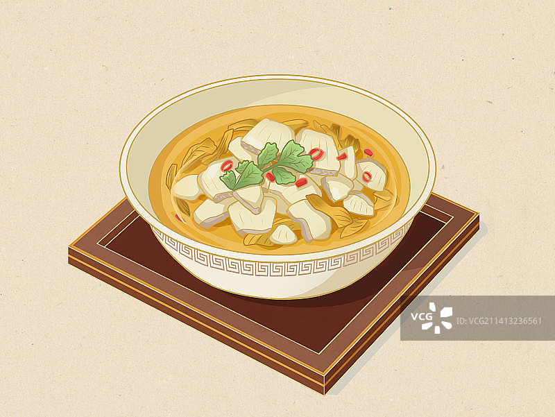 酸菜鱼插画图片素材