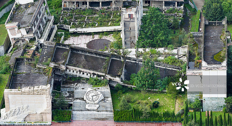 汶川地震遗址图片素材