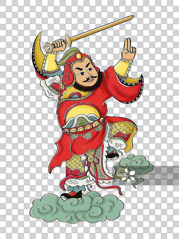 门神插画图片素材