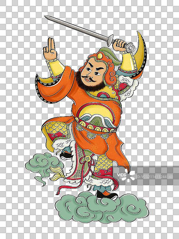 门神插画图片素材