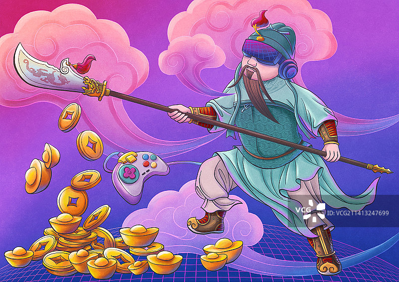 关公财神电竞世界图片素材