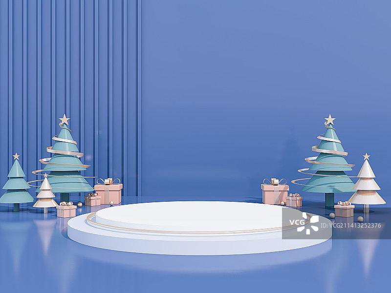 三维图形圣诞节产品展示台图片素材