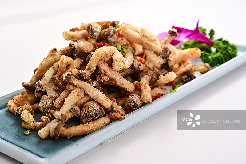椒盐焗蟹味菇图片素材