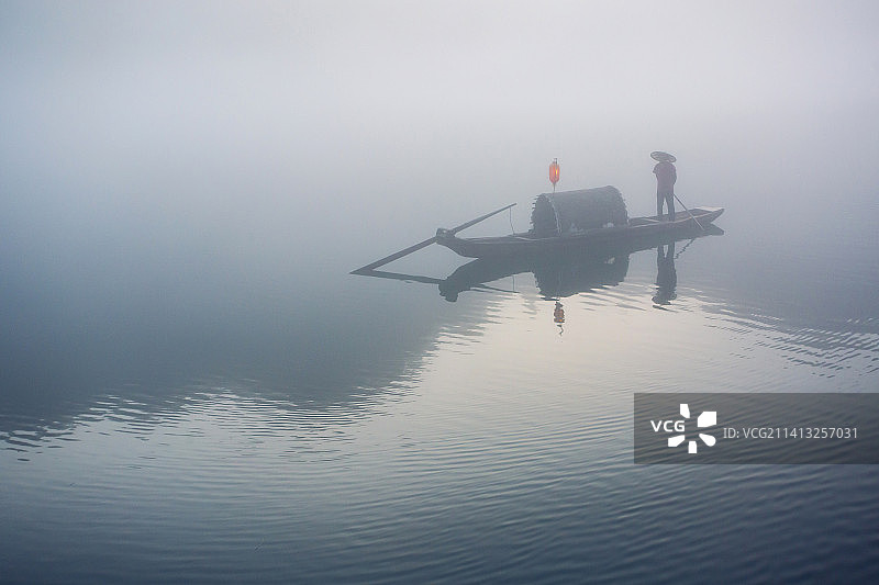 小东江晨雾图片素材