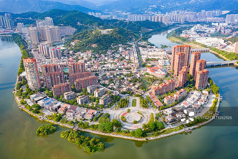 安溪县城航拍图片素材